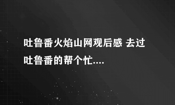 吐鲁番火焰山网观后感 去过吐鲁番的帮个忙....