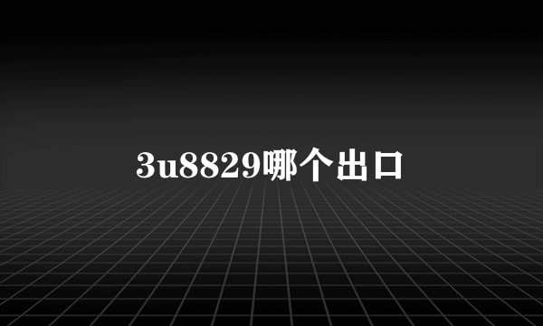 3u8829哪个出口