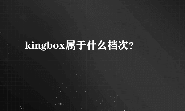 kingbox属于什么档次？