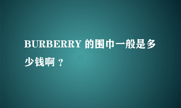 BURBERRY 的围巾一般是多少钱啊 ？