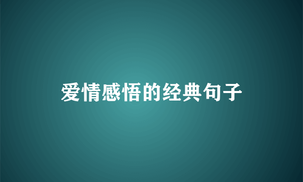 爱情感悟的经典句子