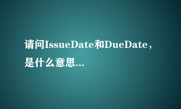 请问IssueDate和DueDate，是什么意思呢。谢谢？