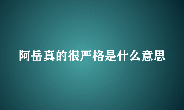 阿岳真的很严格是什么意思