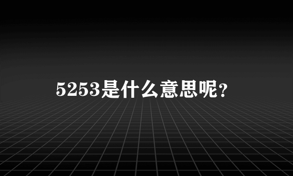 5253是什么意思呢？