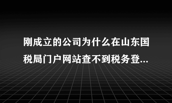 刚成立的公司为什么在山东国税局门户网站查不到税务登记信息?