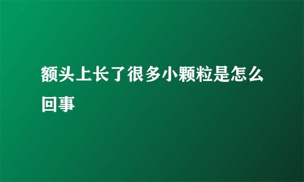 额头上长了很多小颗粒是怎么回事