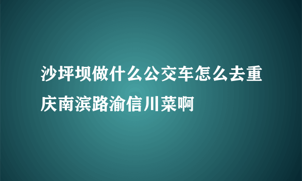 沙坪坝做什么公交车怎么去重庆南滨路渝信川菜啊