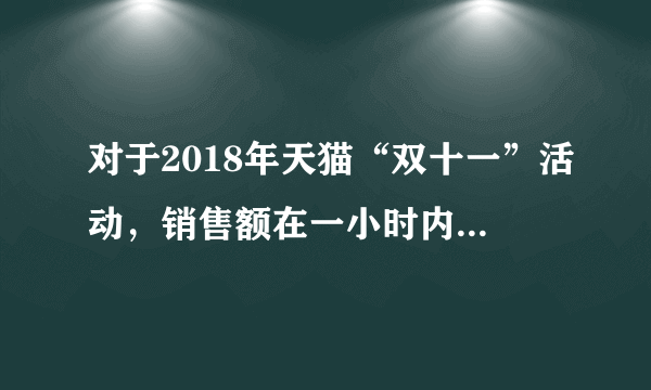 对于2018年天猫“双十一”活动，销售额在一小时内破千亿，你怎么看？