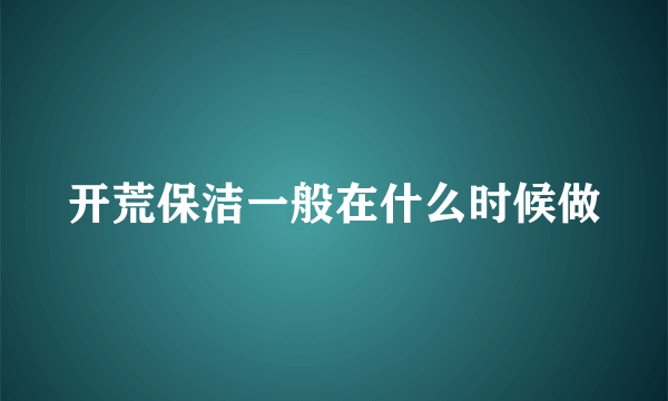 开荒保洁一般在什么时候做