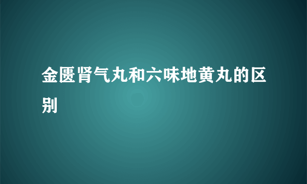 金匮肾气丸和六味地黄丸的区别