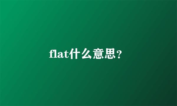 flat什么意思？