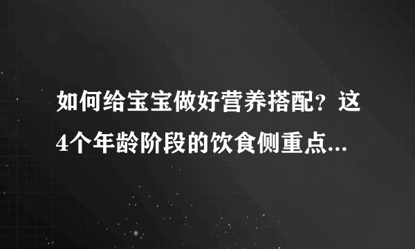 如何给宝宝做好营养搭配？这4个年龄阶段的饮食侧重点不一样！