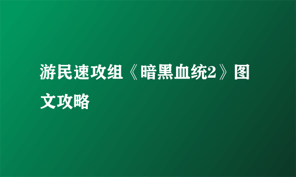 游民速攻组《暗黑血统2》图文攻略