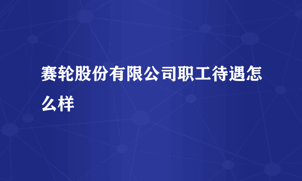 赛轮股份有限公司职工待遇怎么样