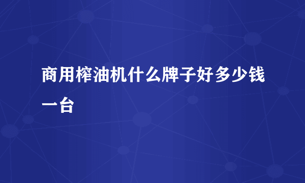 商用榨油机什么牌子好多少钱一台