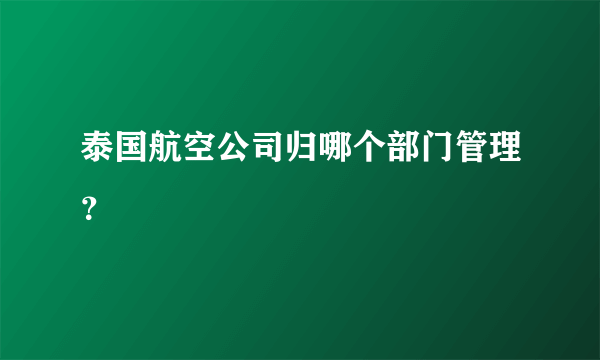 泰国航空公司归哪个部门管理？