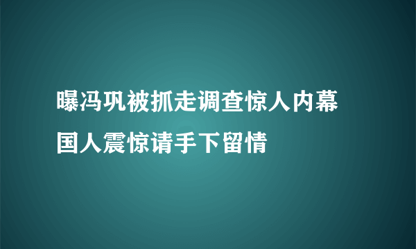 曝冯巩被抓走调查惊人内幕 国人震惊请手下留情