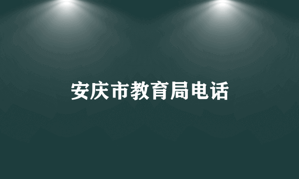 安庆市教育局电话