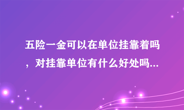 五险一金可以在单位挂靠着吗，对挂靠单位有什么好处吗？对个人有什么好处吗