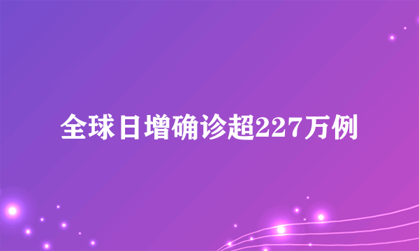 全球日增确诊超227万例