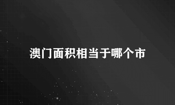 澳门面积相当于哪个市