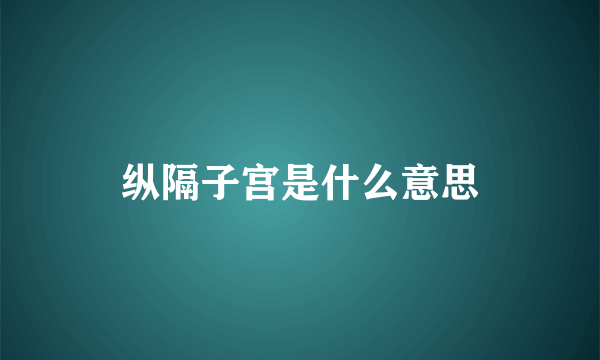 纵隔子宫是什么意思