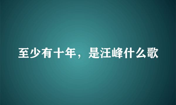 至少有十年，是汪峰什么歌