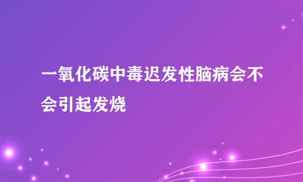 一氧化碳中毒迟发性脑病会不会引起发烧