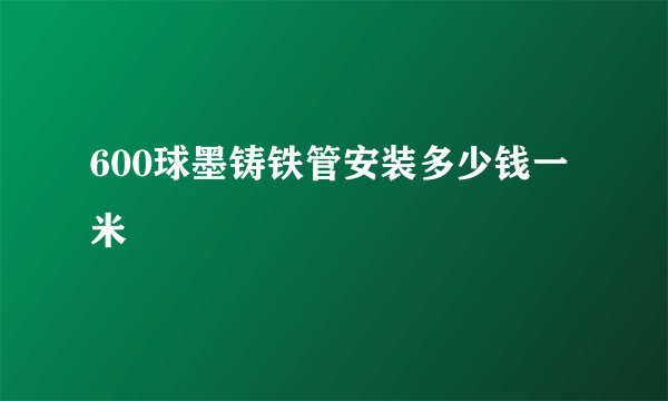 600球墨铸铁管安装多少钱一米