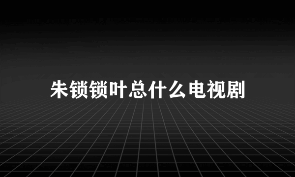 朱锁锁叶总什么电视剧