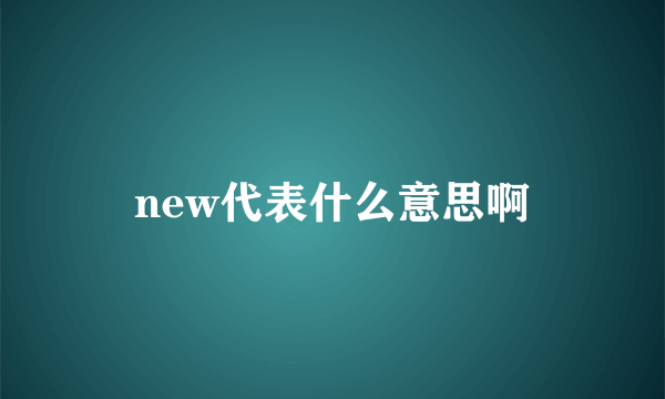 new代表什么意思啊