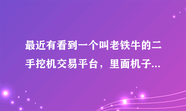 最近有看到一个叫老铁牛的二手挖机交易平台，里面机子不多，但看起来像是真实的，靠谱吗？