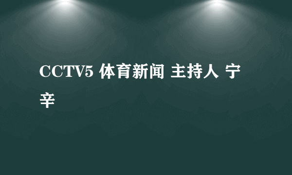 CCTV5 体育新闻 主持人 宁辛