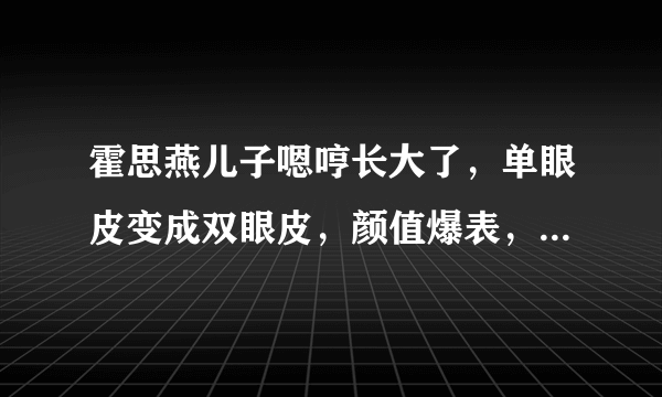 霍思燕儿子嗯哼长大了，单眼皮变成双眼皮，颜值爆表，你觉得帅吗？