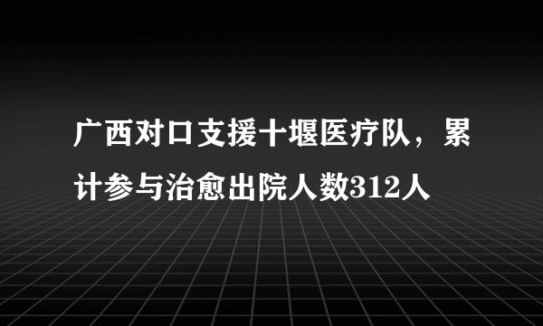 广西对口支援十堰医疗队，累计参与治愈出院人数312人