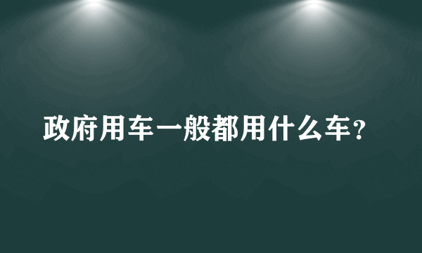 政府用车一般都用什么车？