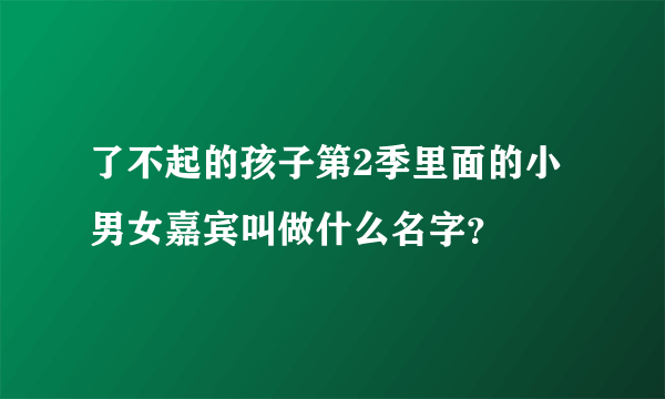 了不起的孩子第2季里面的小男女嘉宾叫做什么名字？