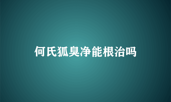 何氏狐臭净能根治吗