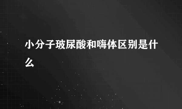 小分子玻尿酸和嗨体区别是什么