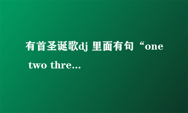 有首圣诞歌dj 里面有句“one two three……eight”的叫什么歌？谢谢！