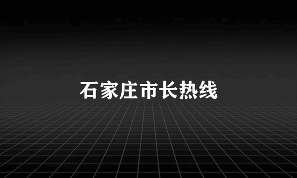 石家庄市长热线