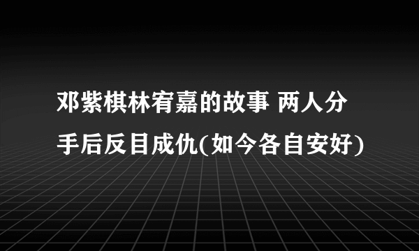 邓紫棋林宥嘉的故事 两人分手后反目成仇(如今各自安好)