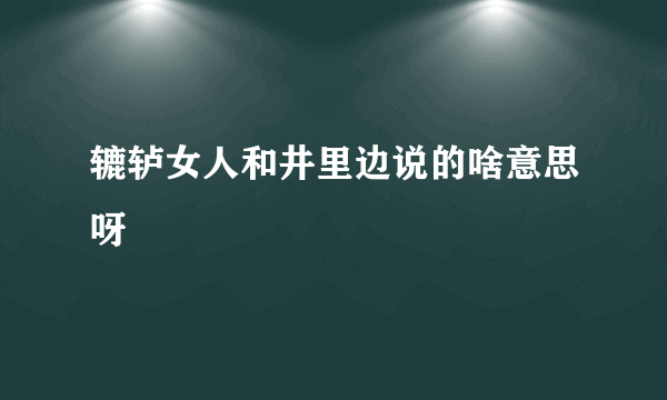 辘轳女人和井里边说的啥意思呀