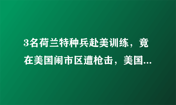 3名荷兰特种兵赴美训练，竟在美国闹市区遭枪击，美国人为何如此放肆？