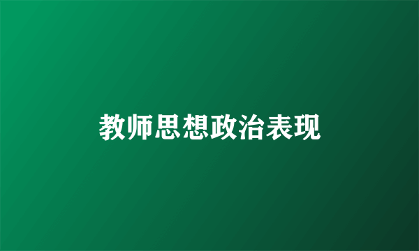 教师思想政治表现