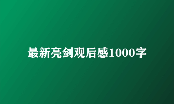 最新亮剑观后感1000字