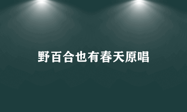 野百合也有春天原唱