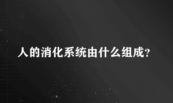 人的消化系统由什么组成？