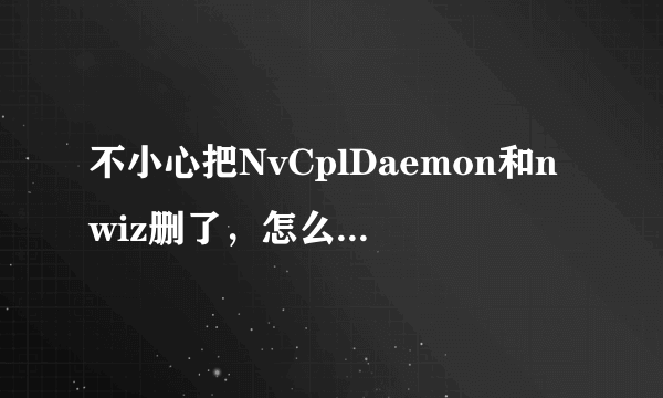 不小心把NvCplDaemon和nwiz删了，怎么办啊？会有什么后果 ？