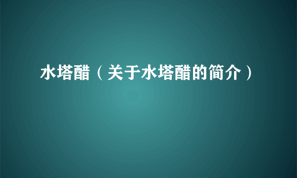 水塔醋（关于水塔醋的简介）